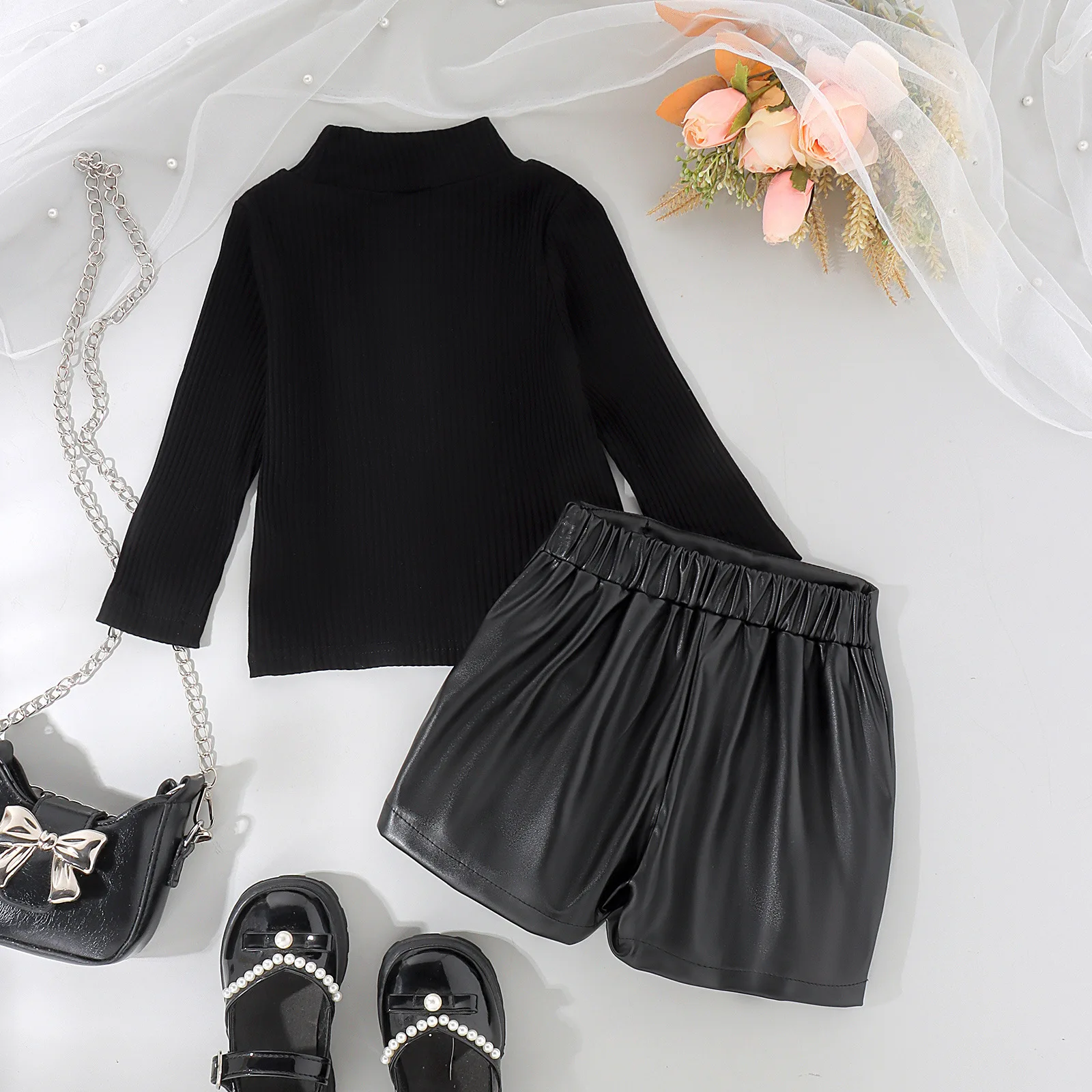 BC366 Conjunto dos piezas para niñas - Blusa algodón y falda - imagen 4