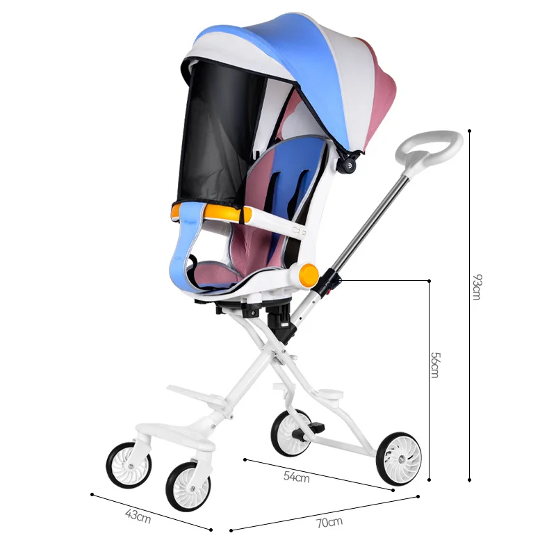 Cochecito plegable bidireccional para bebé – Ligero con bandeja y reposapiés - imagen 5