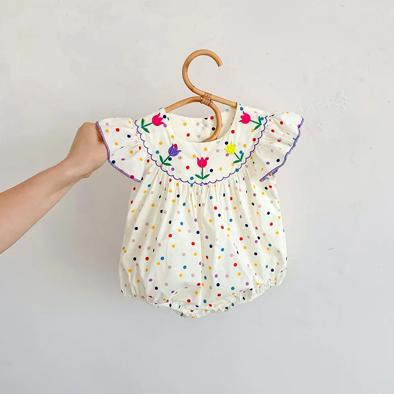 Enterito floral de bebé niña – Algodón verano suave - imagen 4