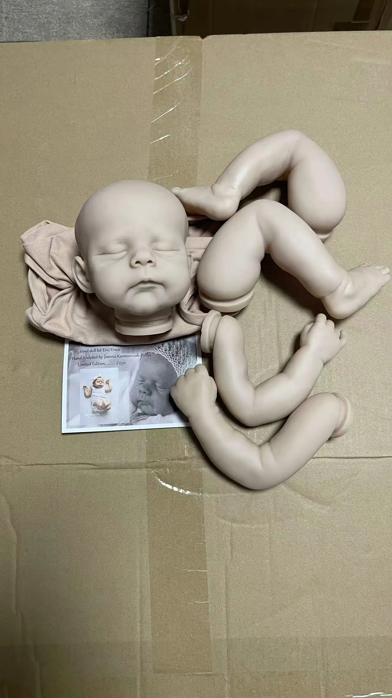 Kit de muñeca reborn de tela sin pintar Eric/Erica con certificado - imagen 4