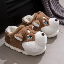 Zapatillas algodón estampado perro antideslizantes