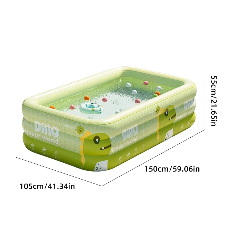 Piscina hinchable familiar de PVC reforzada para niños y adultos - imagen 4