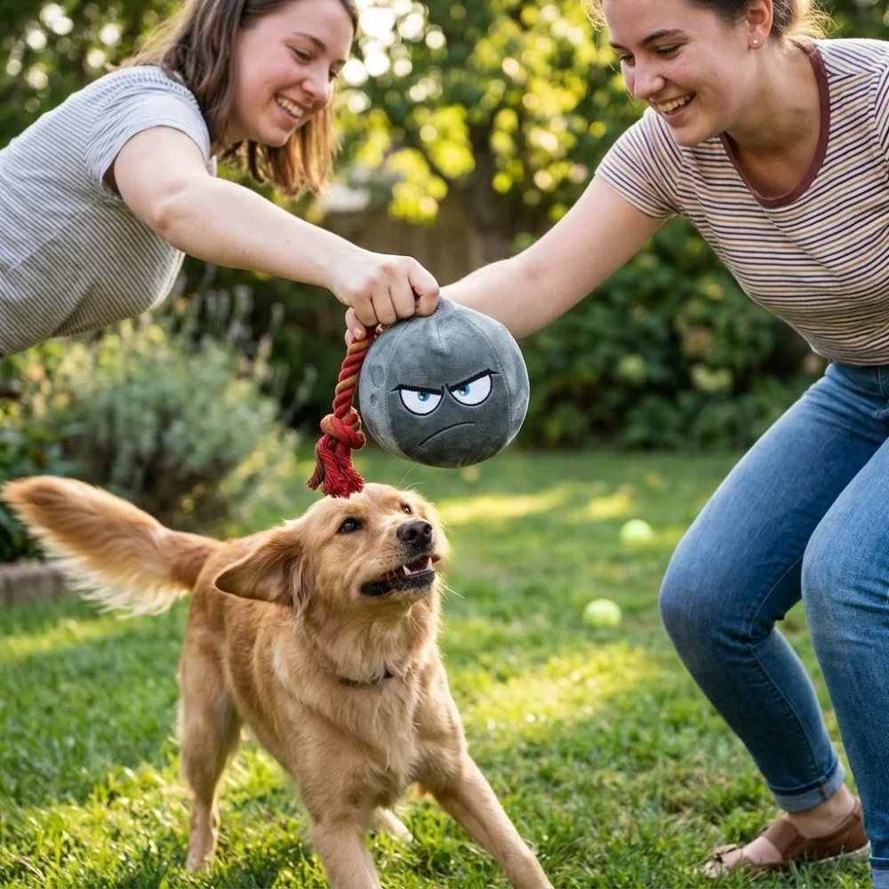 Juguete masticable para perros con forma de granada y cuerda - imagen 5
