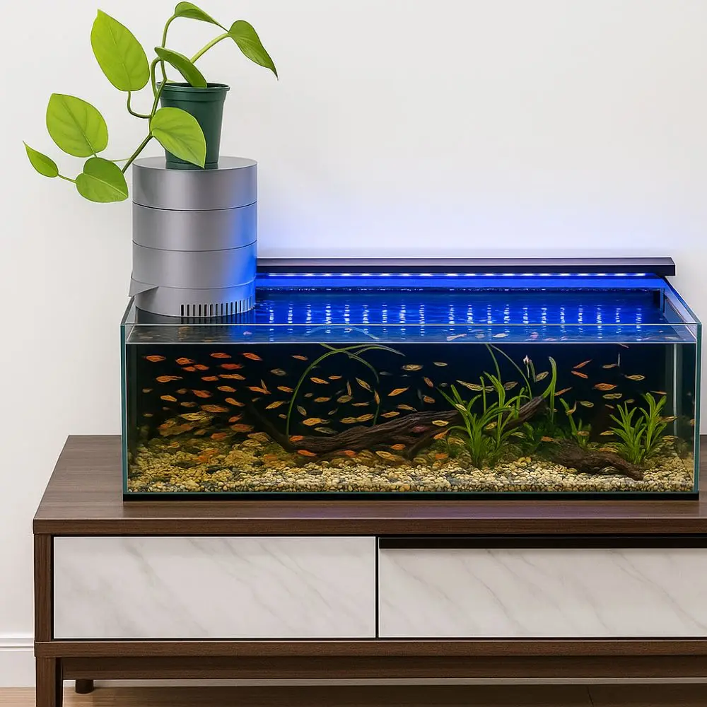 Filtro de cascada silencioso para acuario externo, montaje en pared