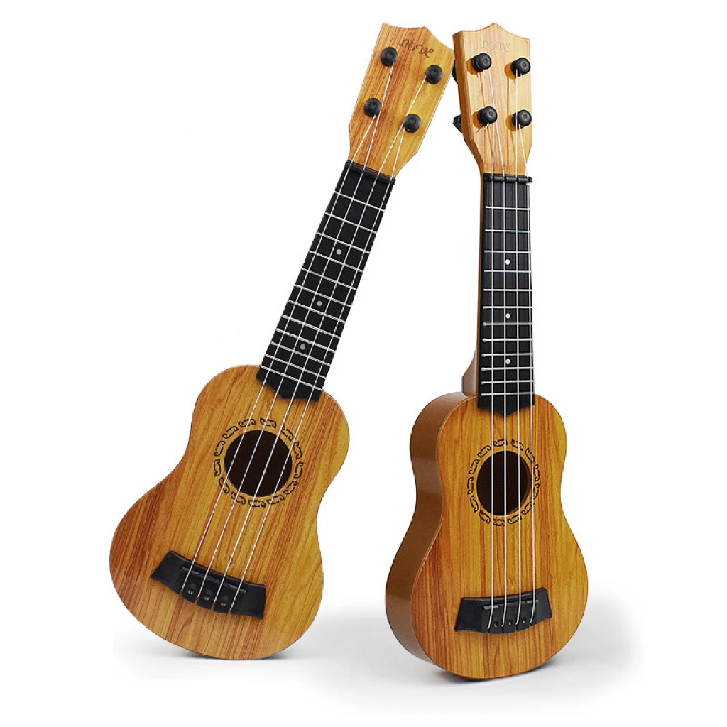 Vista frontal del juguete de guitarra infantil Yukrili