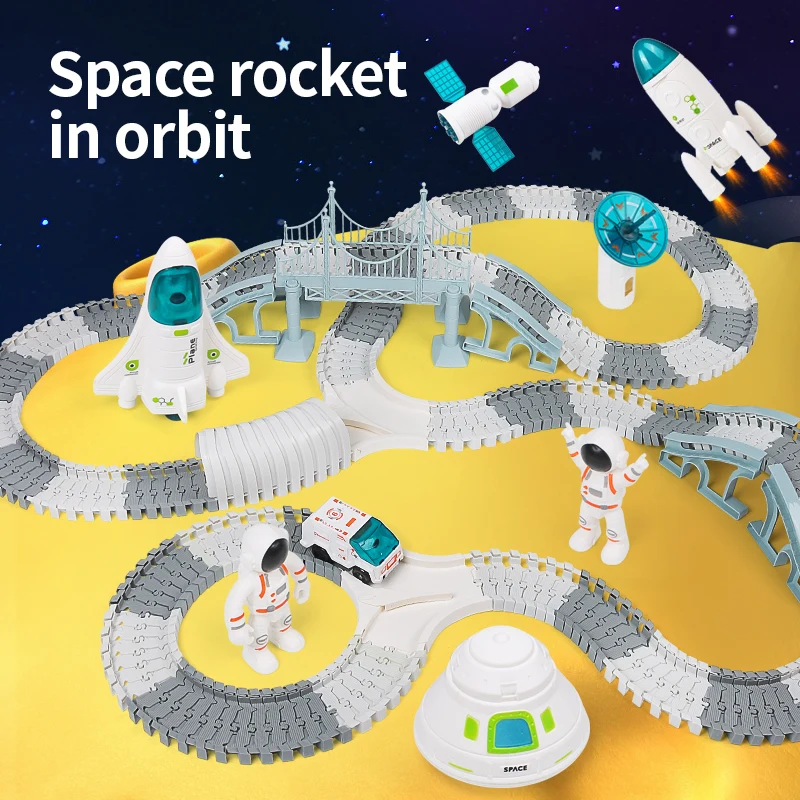Tren eléctrico espacial con pista – Set para niños