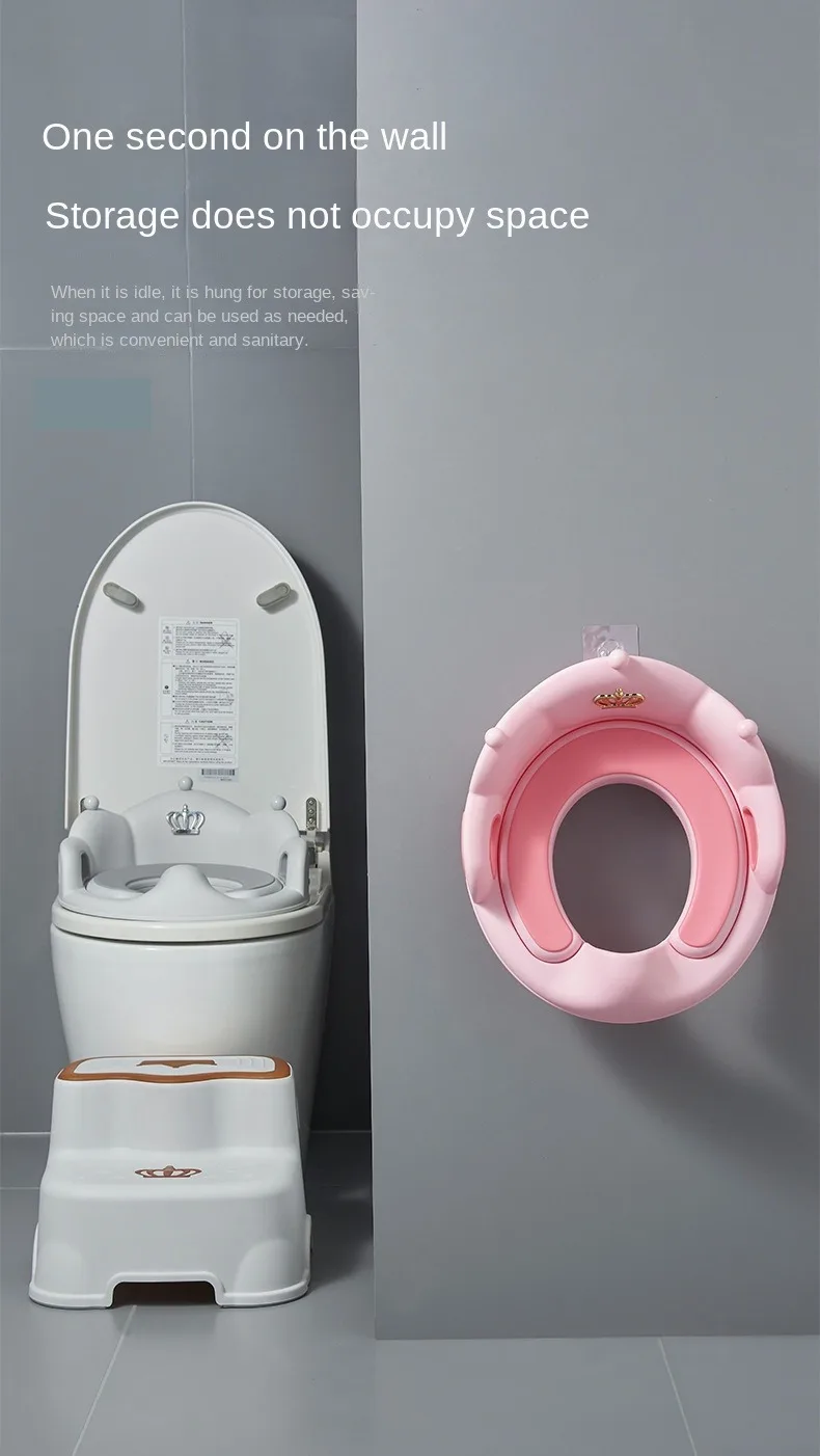 Anillo acolchado blanco y rosa para inodoro infantil