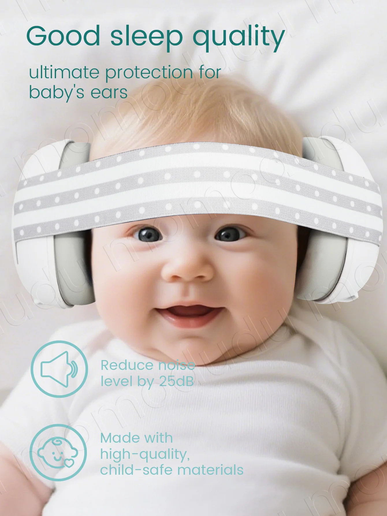 Orejeras para bebés con protección auditiva y diadema ajustable - imagen 4