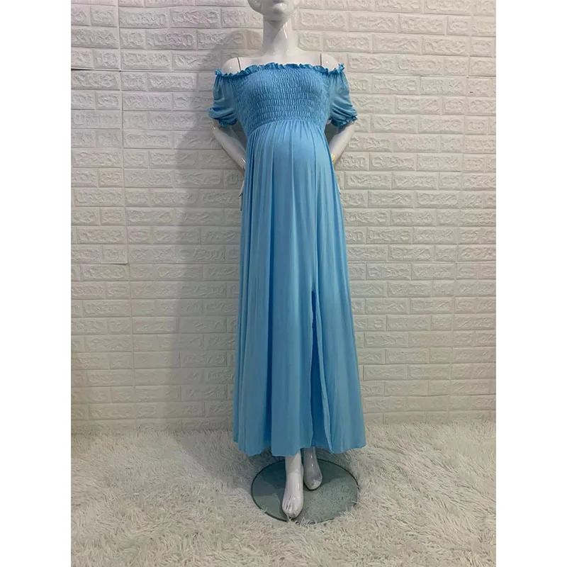 Vestido de maternidad estampado, cuello cuadrado y falda plisada