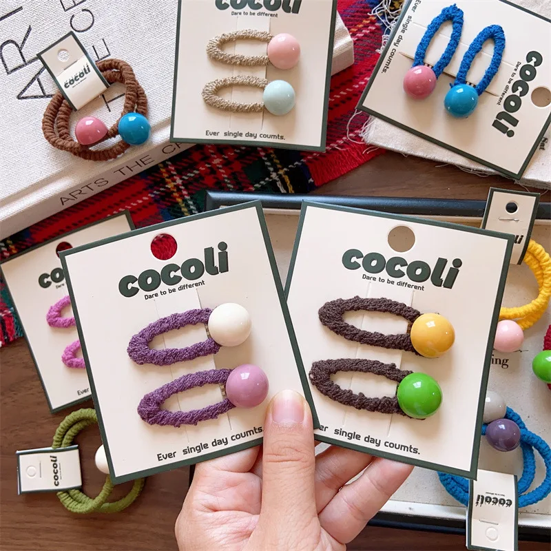 Pinzas para el cabello con cuentas de colores para flequillo - imagen 3