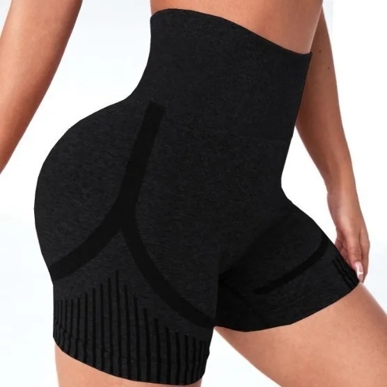 Shorts de yoga sin costuras tiro alto secado rápido