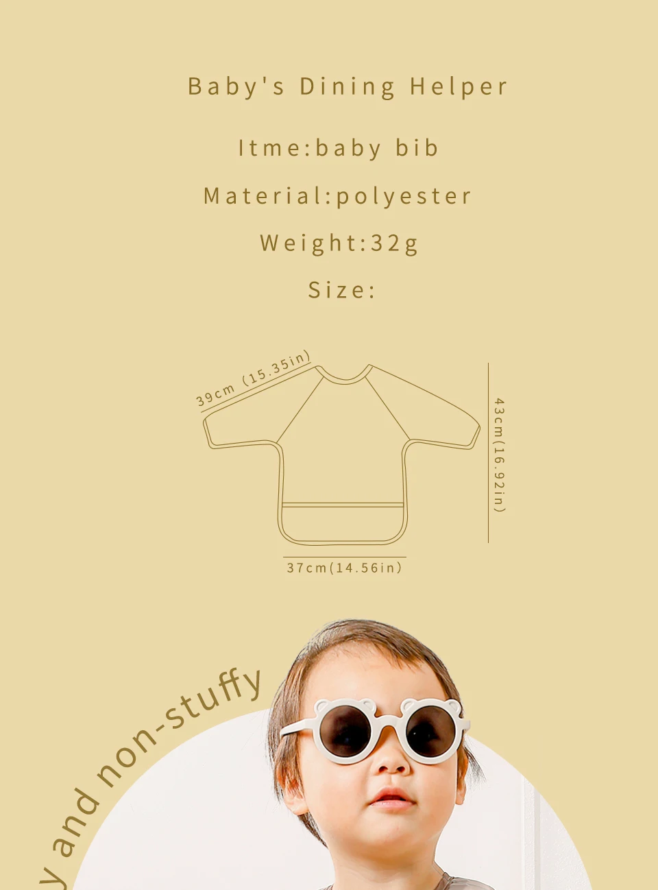 Detalle del diseño estampado del babero Kangobaby