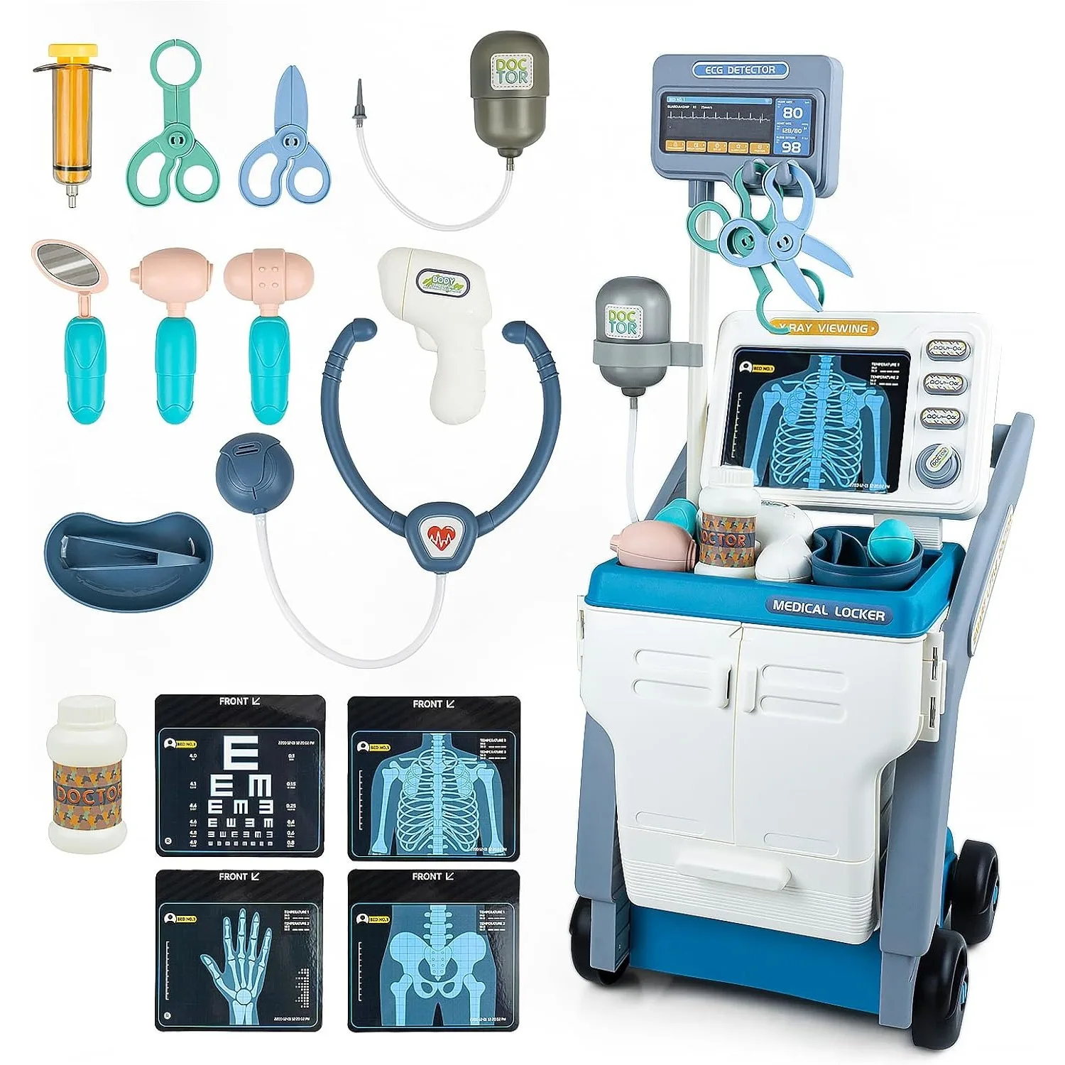Carrito médico completo con accesorios