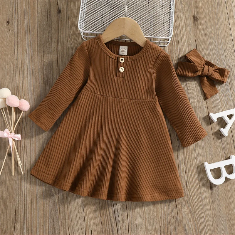 Vestido manga larga para niña – Cuello redondo para otoño y fiestas - imagen 5