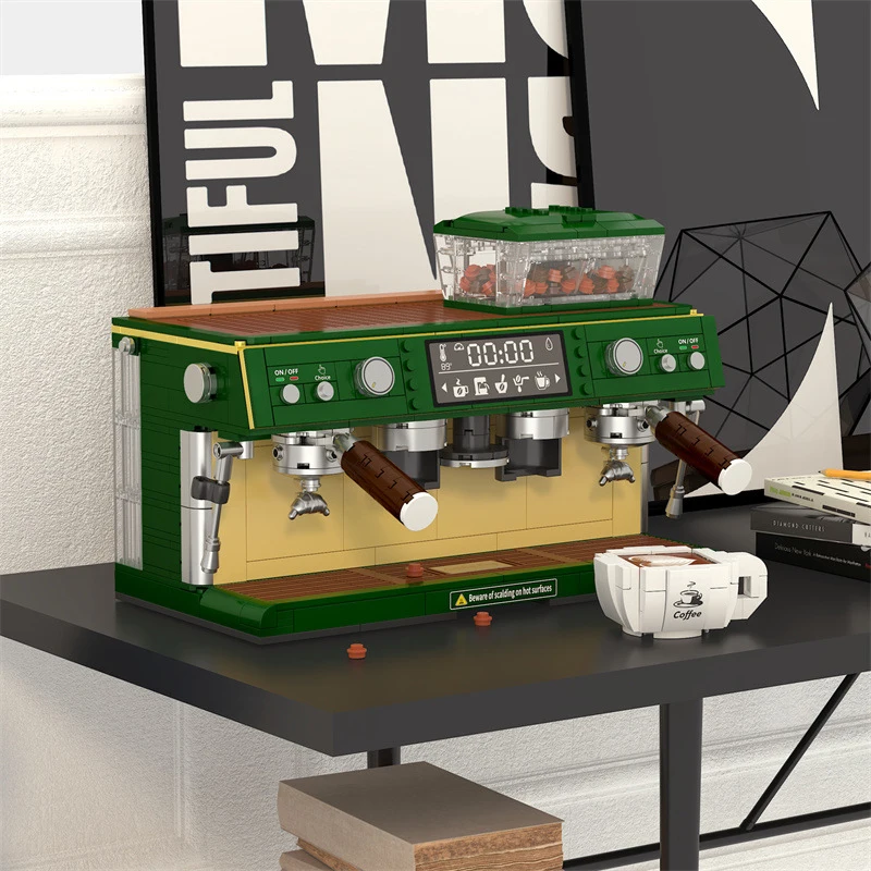 Máquina de café retro de bloques - Juguete educativo para niños