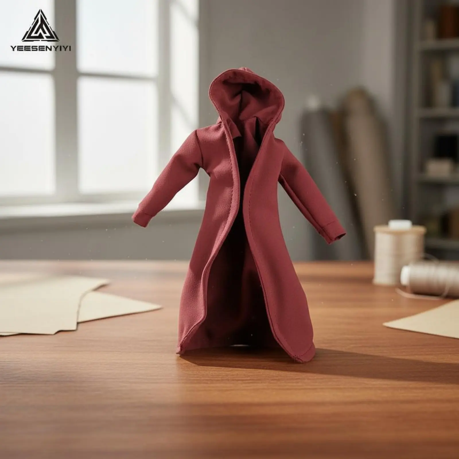 Abrigo de muñecas con capucha hecho a mano, estilo colección - imagen 3