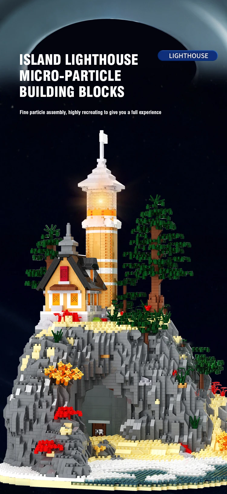 Faro con luz encendida