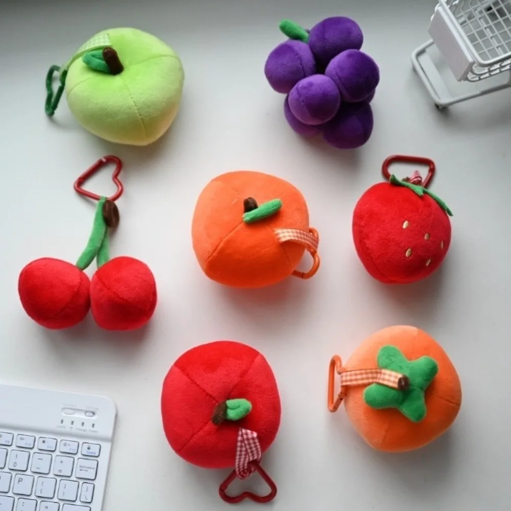 Llavero de peluche frutal para bolso y llaves