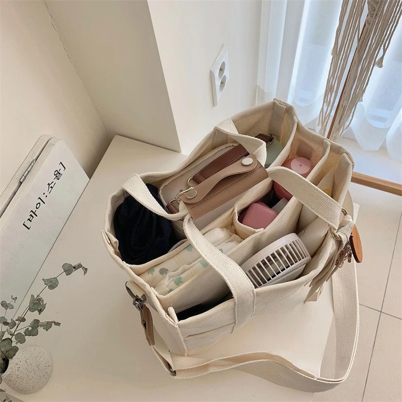 Bolsa maternidad lona grande para cochecito bebé y pañales - imagen 3