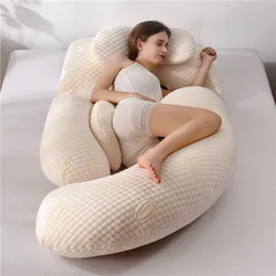 Almohada de embarazo en U para apoyo lumbar multifuncional