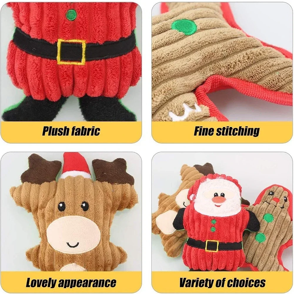 Peluche ciervo de Papá Noel – Juguete navideño suave para niños - imagen 3