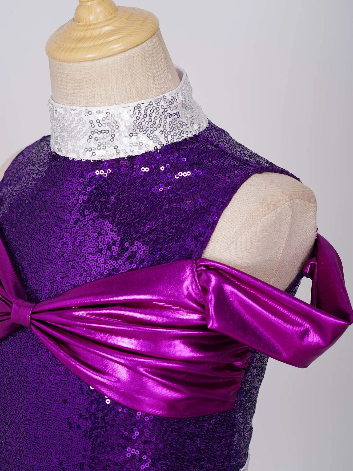 Vestido de ballet niña con tutú sirena y lazo de tul - imagen 3