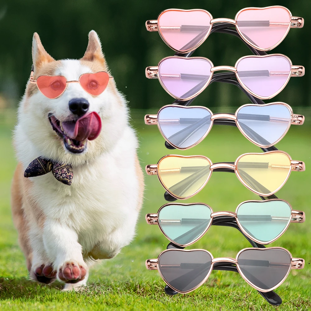 Gafas de sol vintage para muñeca metal con lentes corazón - imagen 3