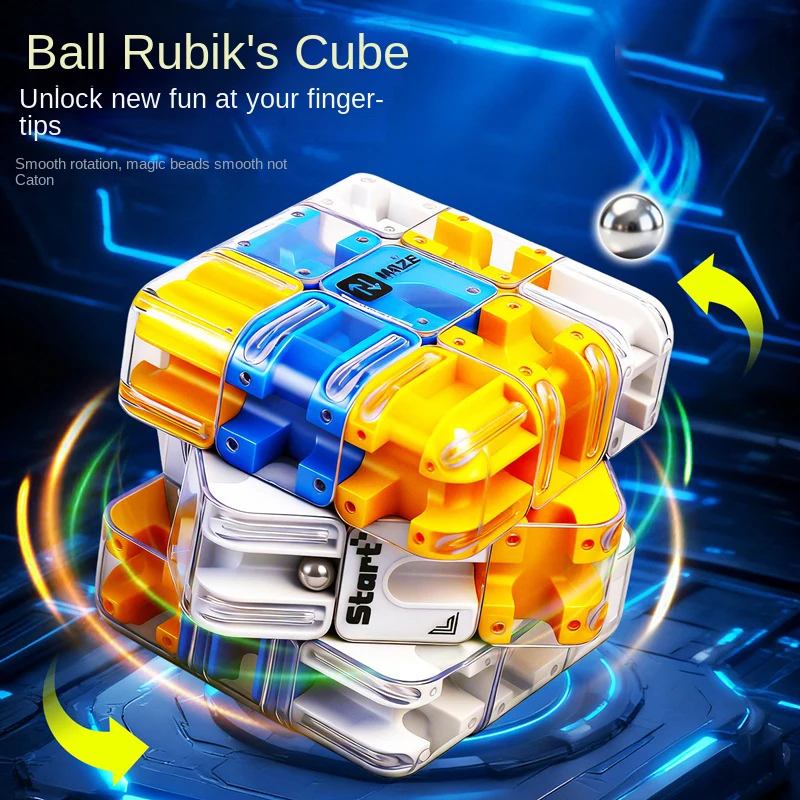 Laberinto 3D con bola rodante antiestrés para niños tipo cubo mágico - imagen 2