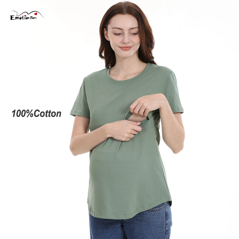 Camiseta de lactancia de algodón puro con cremallera lateral horizontal - imagen 4
