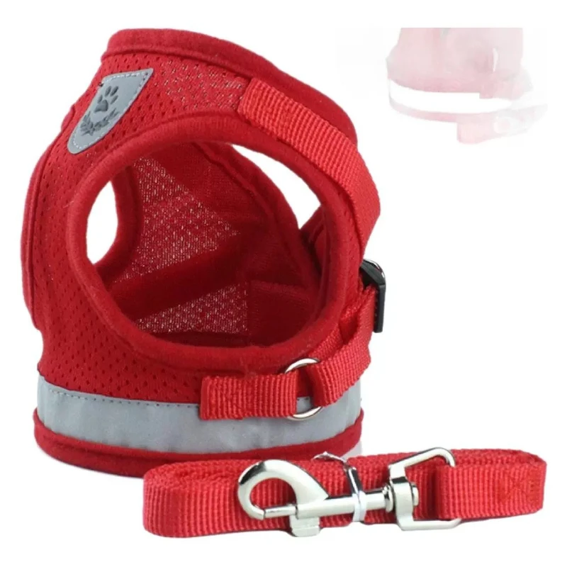 Arnés reflectante ajustable con correa a juego para gatos y perros - imagen 2