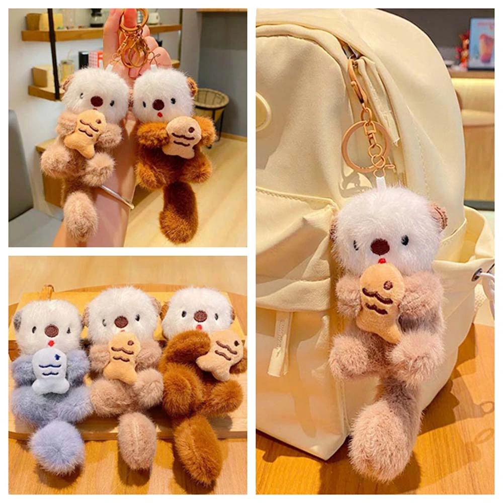 Llavero peluche nutria colgante con forma de pez - imagen 5