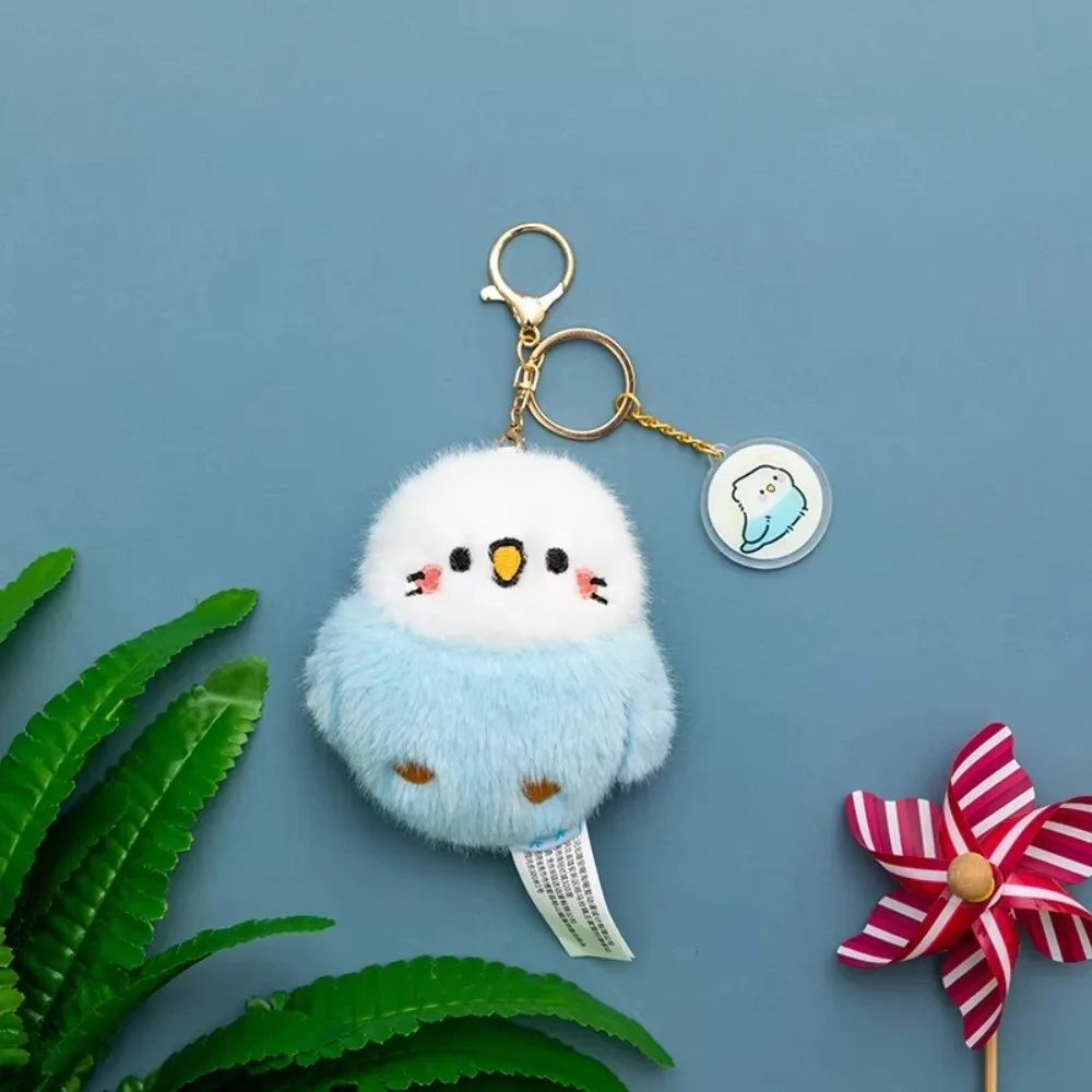 Llavero de figurita de peluche con forma de ave