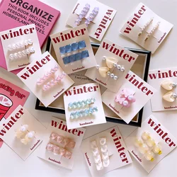 Pinzas para el cabello con corazón, estilo coreano, para niñas
