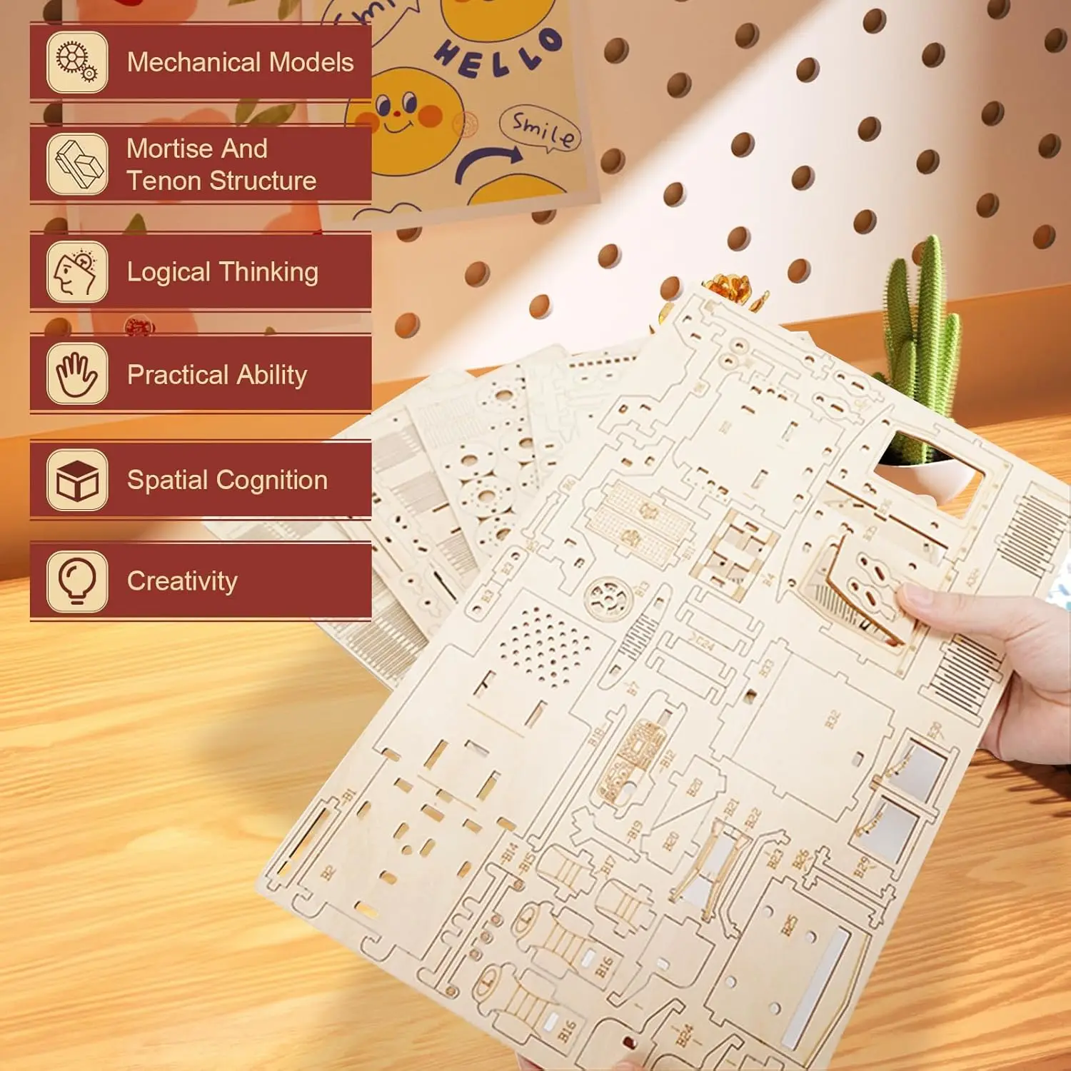 Rompecabezas 3D de madera para armar: modelo decorativo hogar - imagen 4