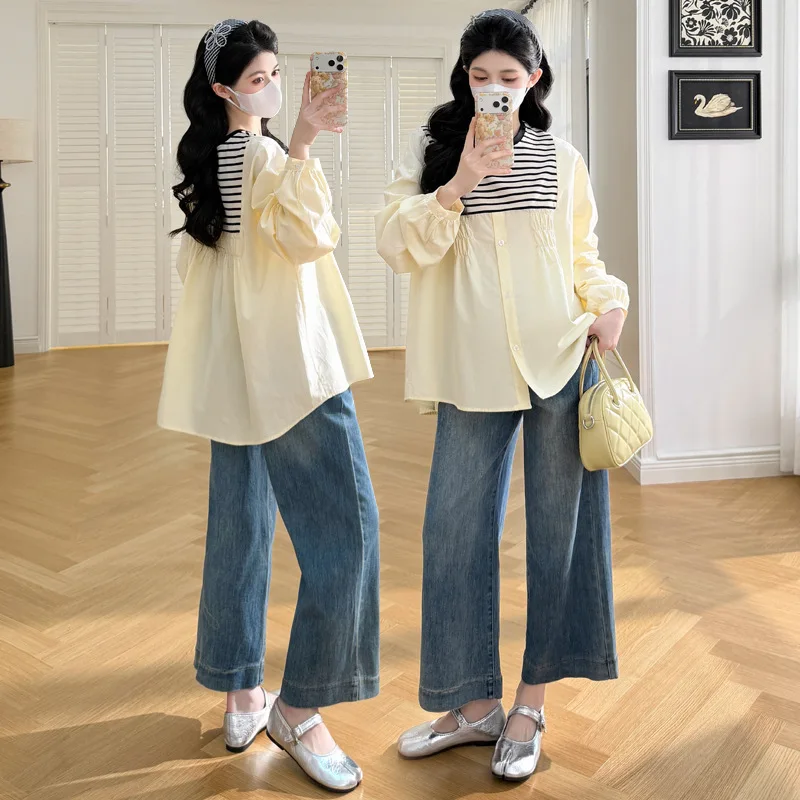 Camisa premamá de entretiempo con capas – Estilo moderno - imagen 2