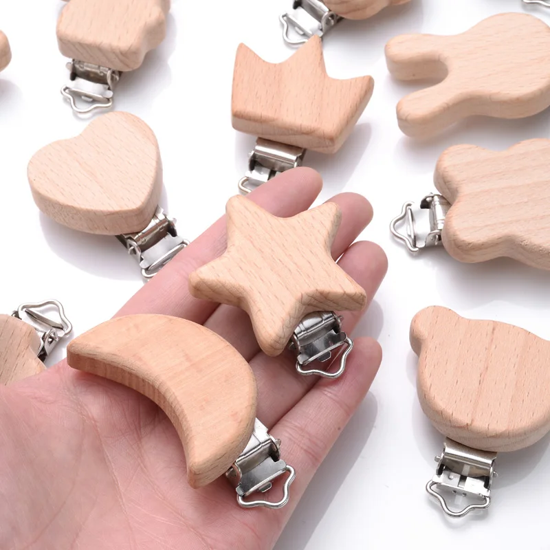 Clip de madera de haya para chupete – Mordedor animal natural sin BPA - imagen 4