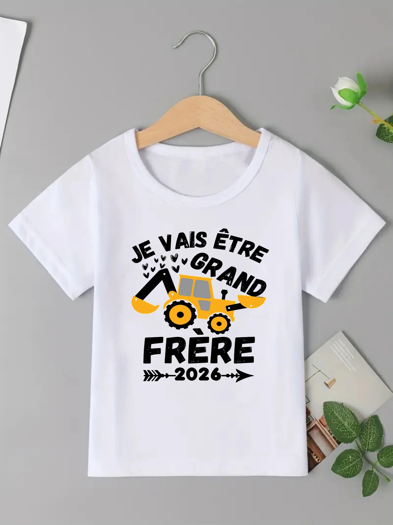 Camiseta francesa niño hermano mayor para anunciar embarazo con camión - imagen 3