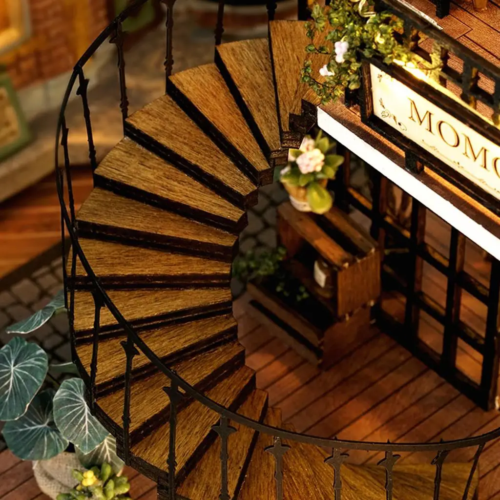 Casa de muñecas miniatura para manualidades con muebles y pilas AAA - imagen 2