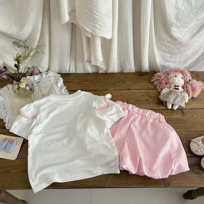 Conjunto verano infantil niñas dibujo: camiseta y pantalón corto - imagen 3
