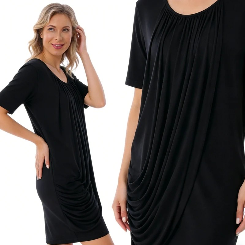 Vestido de lactancia manga corta suave veraniego hasta rodilla