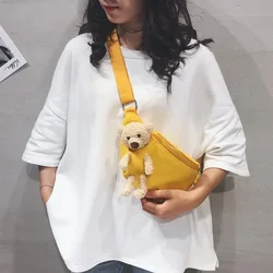 Riñonera de lona infantil – Estampado oso cruzado
