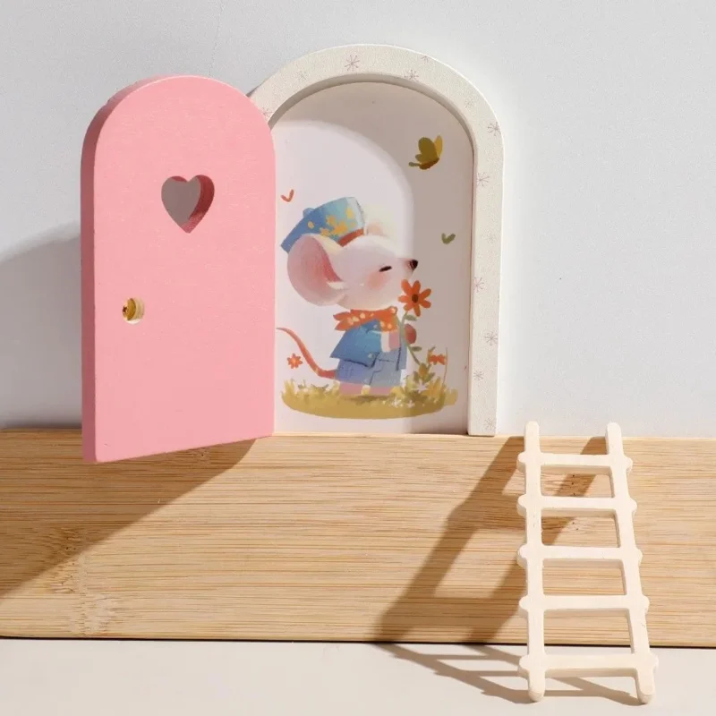 Puerta de elfo y hadas madera – casas muñecas decoración artesanal - imagen 5