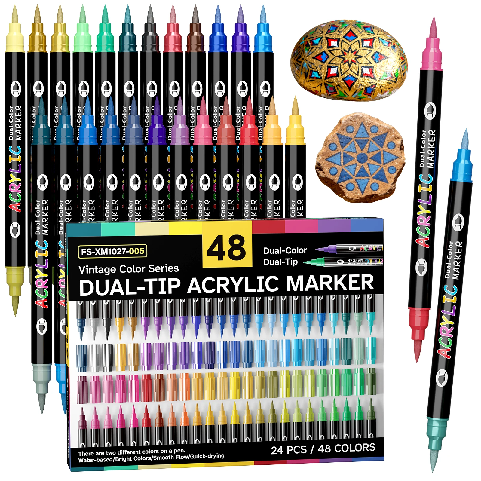 Marcadores de pintura acrílica de doble punta