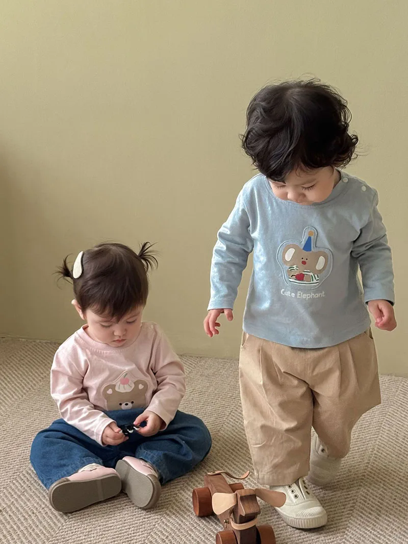 MILANCEL camiseta otoño niño y niña perros osos estilo coreano - imagen 4