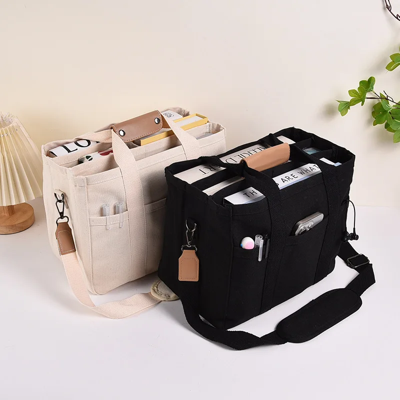 Bolso de mamá con compartimentos en lona para bebé y pañales - imagen 5
