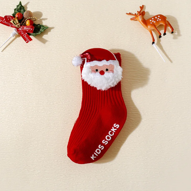Calcetines navideños con copos de nieve para bebés