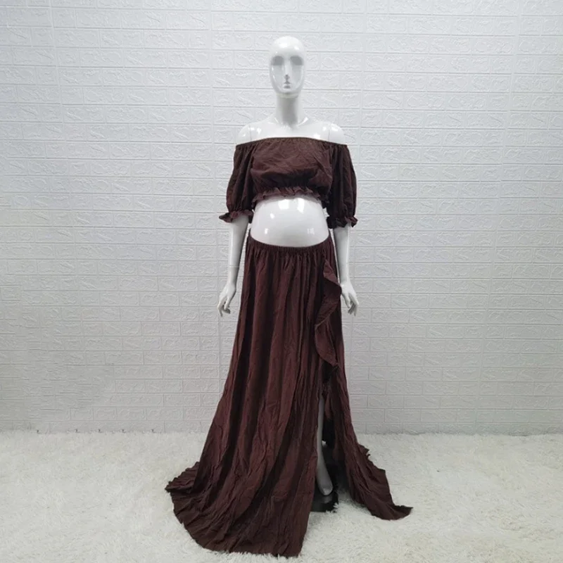 Vestido premamá de algodón para sesión de fotos y celebraciones - imagen 5