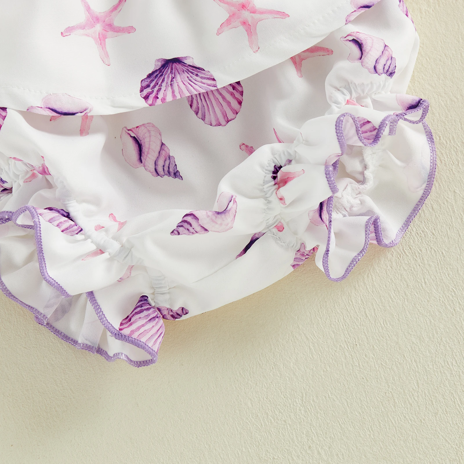 VISgogo Conjunto de verano para niña con mangas voladoras y estampado - imagen 4