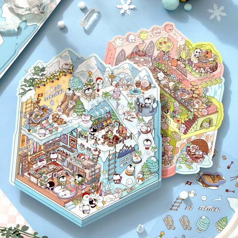 Vinilos decorativos 3D de nieve para habitación infantil