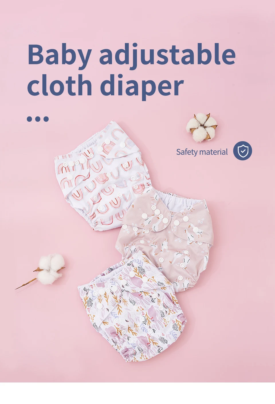 Pañales impermeables reutilizables para bebé